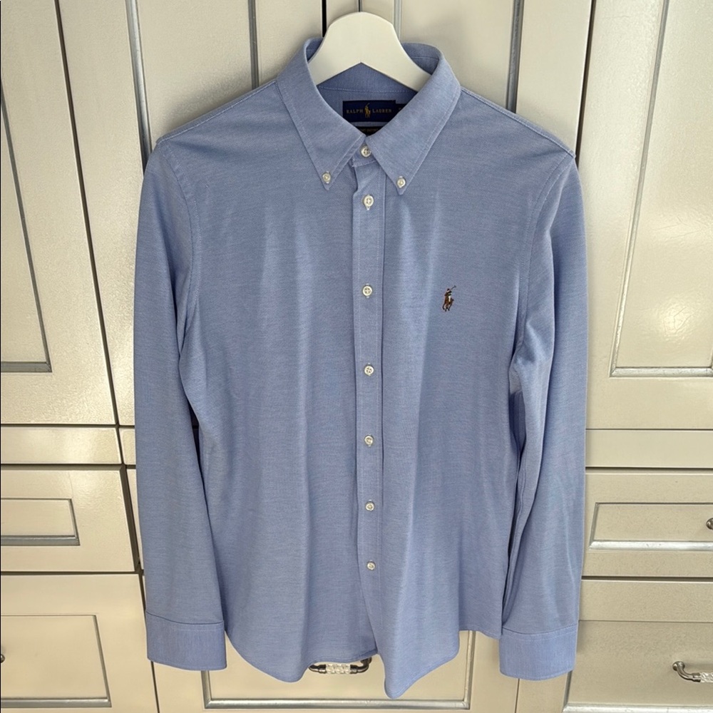 Ralph Lauren Women’s Knit Oxford Blue Shirt